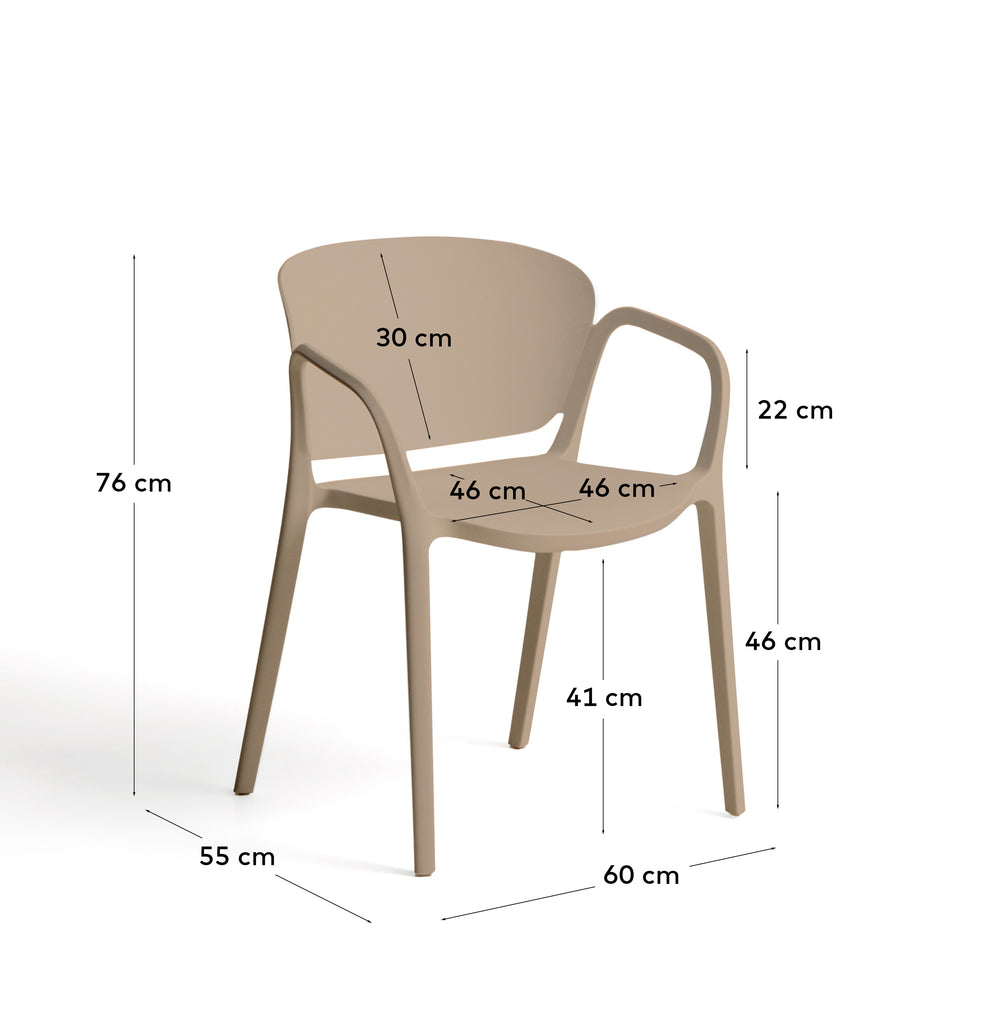 Cadira apilable d’exterior Ania beix