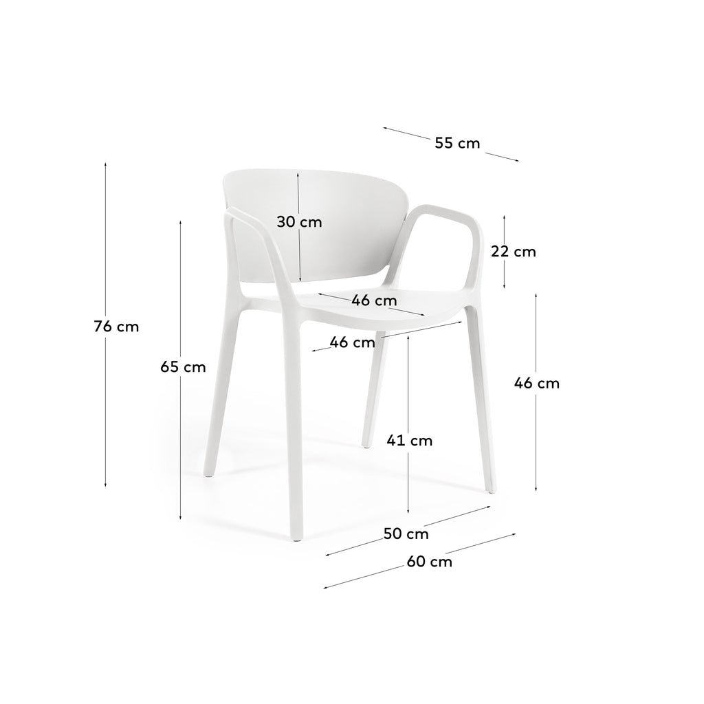 Silla apilable de exterior Ania blanco
