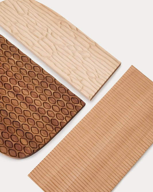 Panell mural Trivax de 3 peces de fusta d'acàcia FSC 100%