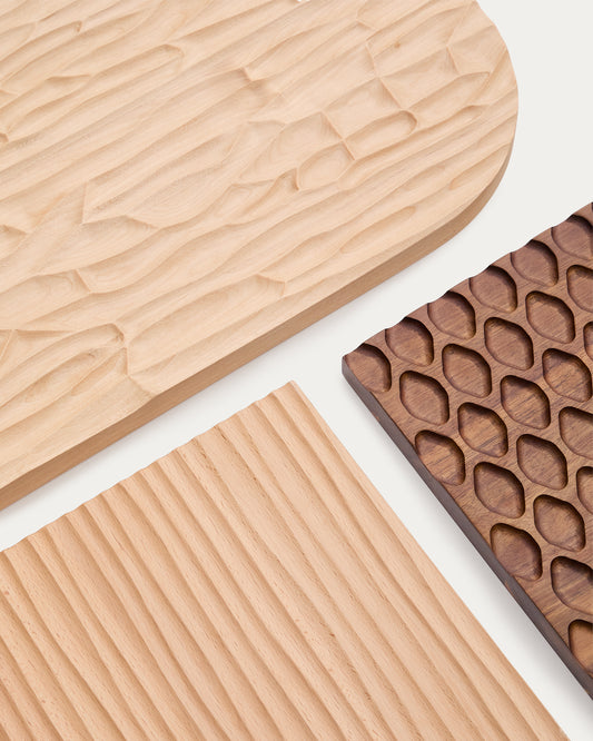 Panell mural Trivax de 4 peces de fusta d'acàcia FSC 100%