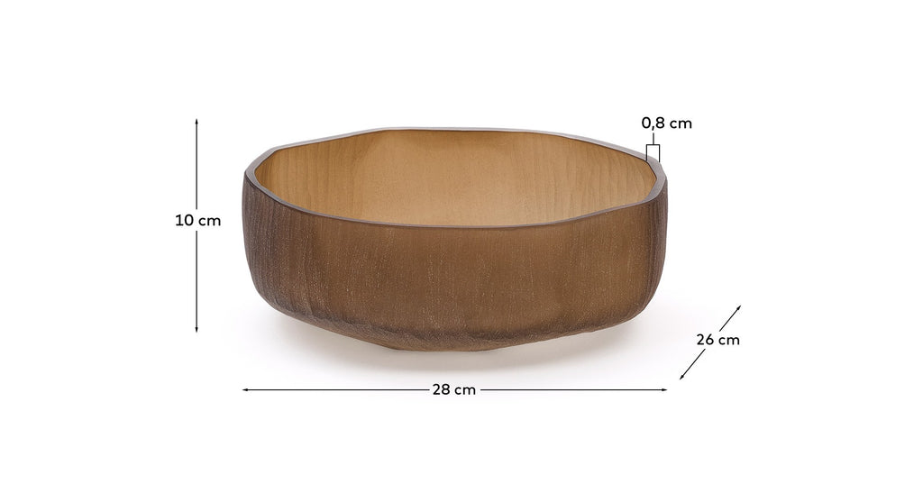 Centro de mesa Terrava de vidrio marrón 10 cm