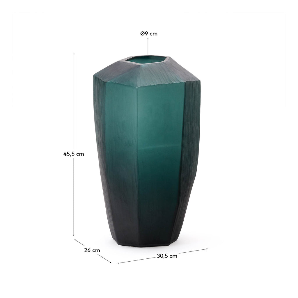 Jarrón Geonix de vidrio verde 45,5 cm