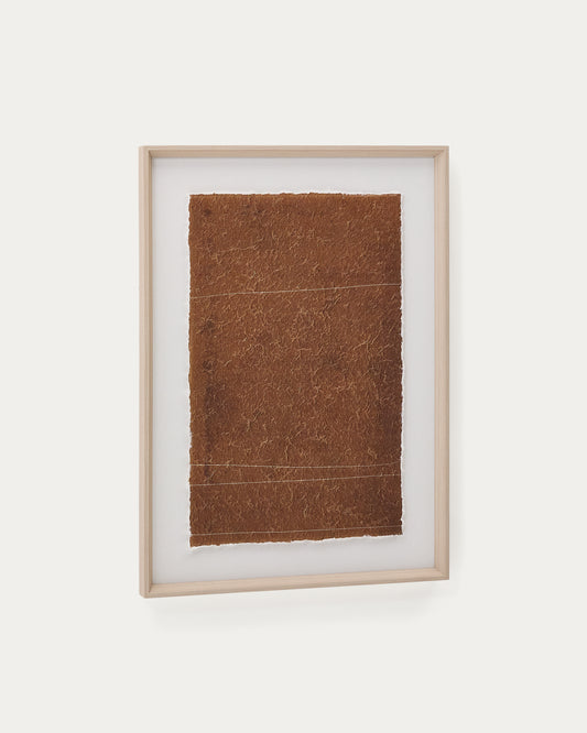 Cuadro Durkan de papel reciclado marrón 50 x 70 cm