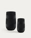 Ensemble de 2 cache-pots Tival effet ciment noir Ø 45 cm / Ø 32 cm