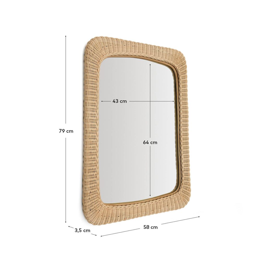 Mirall Zilna de rotang 58 x 79 cm
