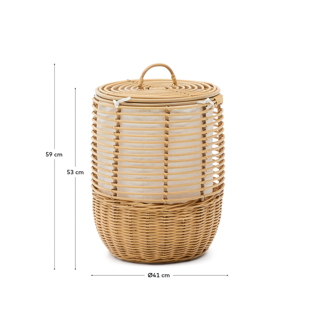 Cesta de ropa Liora de ratán 59 cm