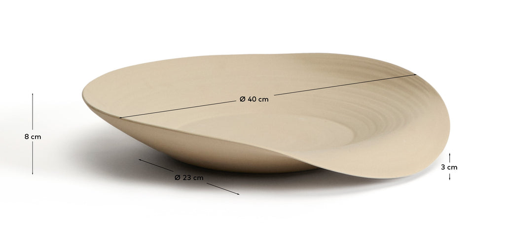 Centro de mesa Ebenor de cerámica beige Ø 40 cm