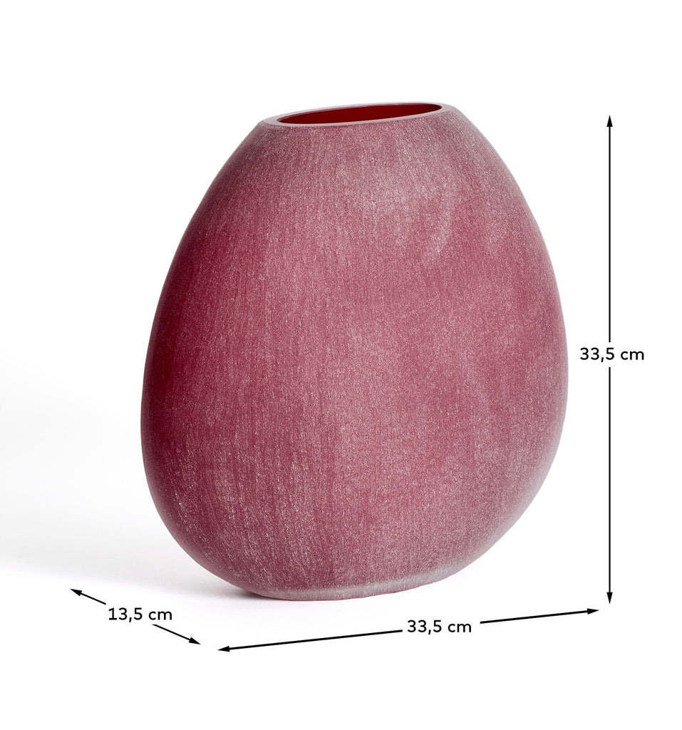Vase Rovena en verre bordeaux 33,5 cm