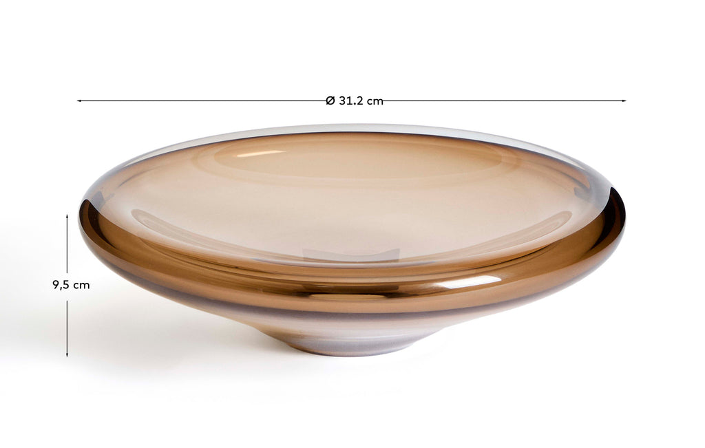 Centro de mesa Zolira de vidrio marrón Ø 31 cm