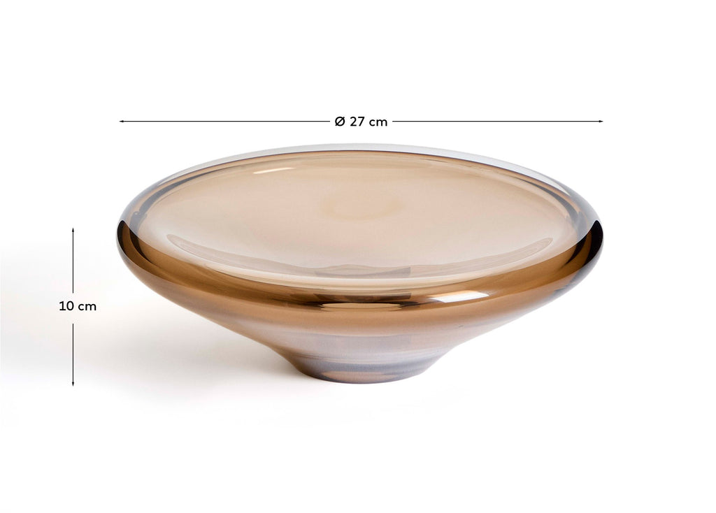 Centro de mesa Zolira de vidrio marrón Ø 27 cm