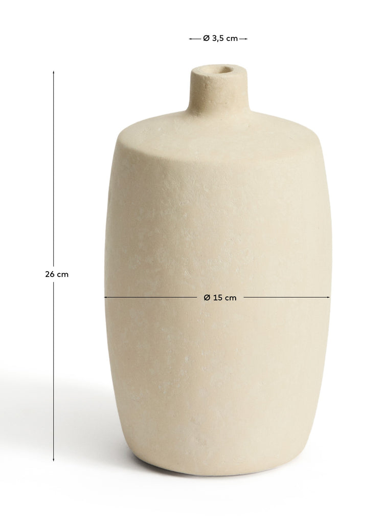 Gerro Mireni de paper maché beix Ø 26 cm