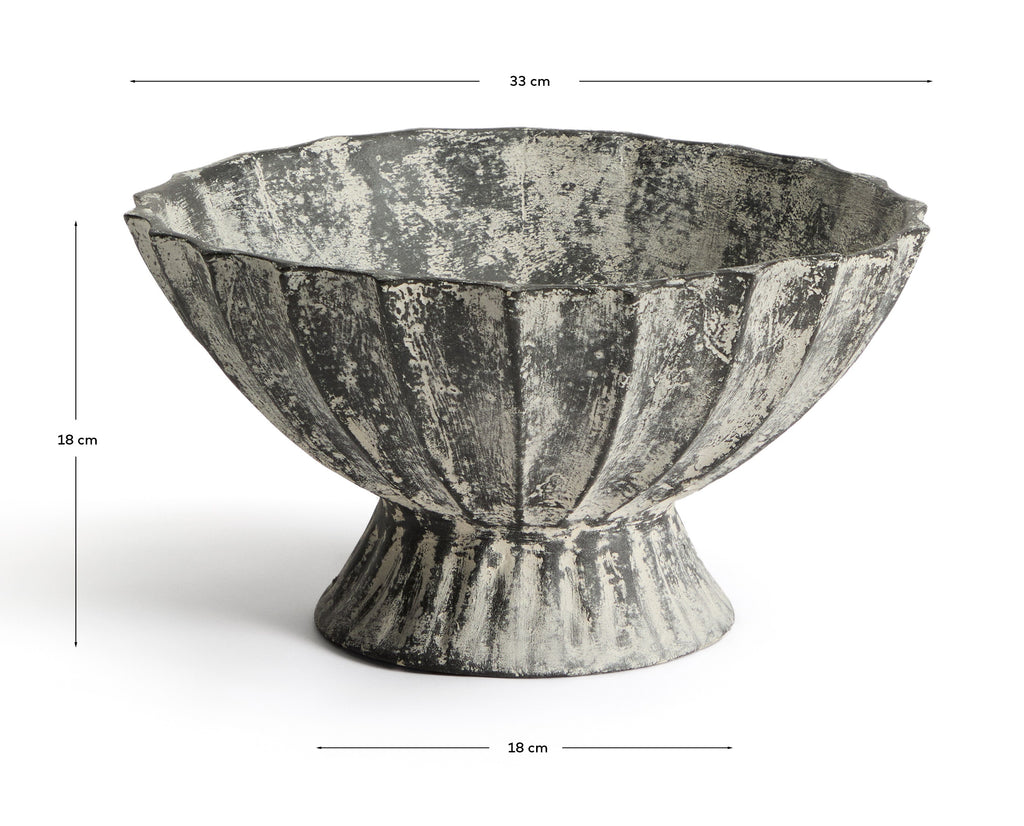 Centre de table Valura en papier mâché gris Ø 33 cm