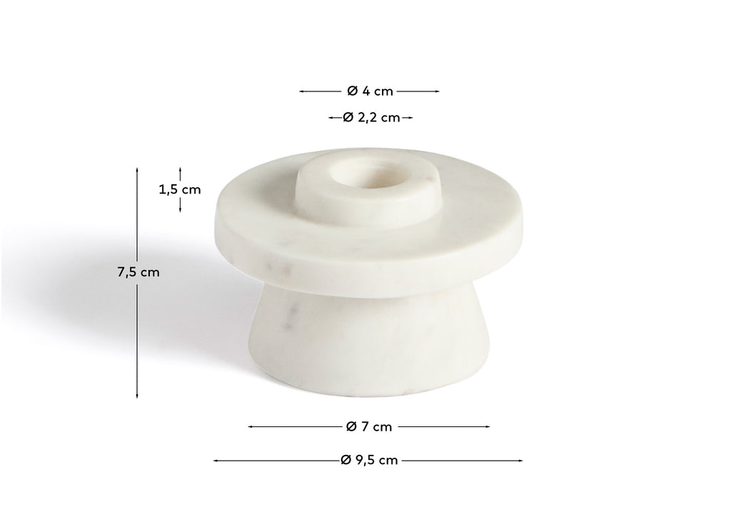 Candelabro Zalvori de mármol blanco 8 cm