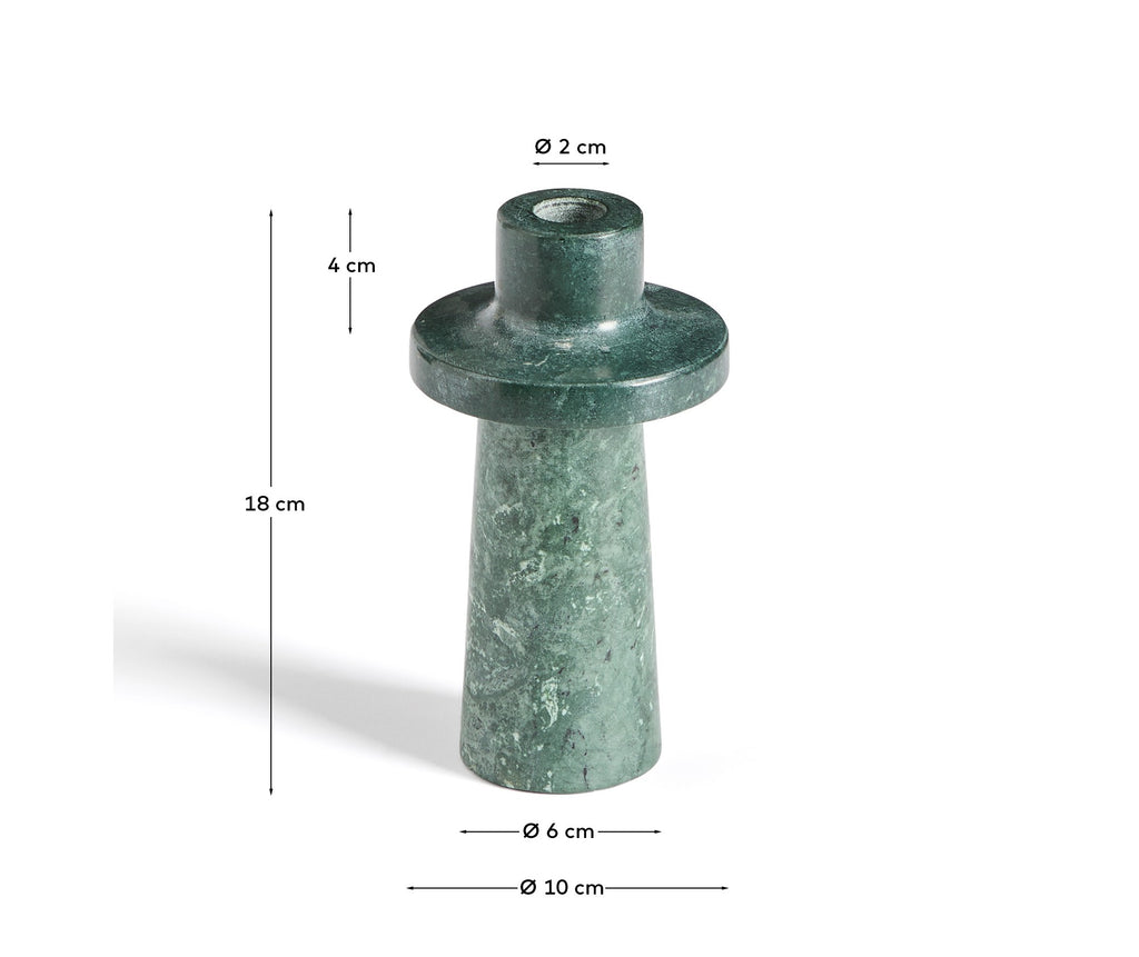 Candelabro Zalvori de mármol verde 18 cm