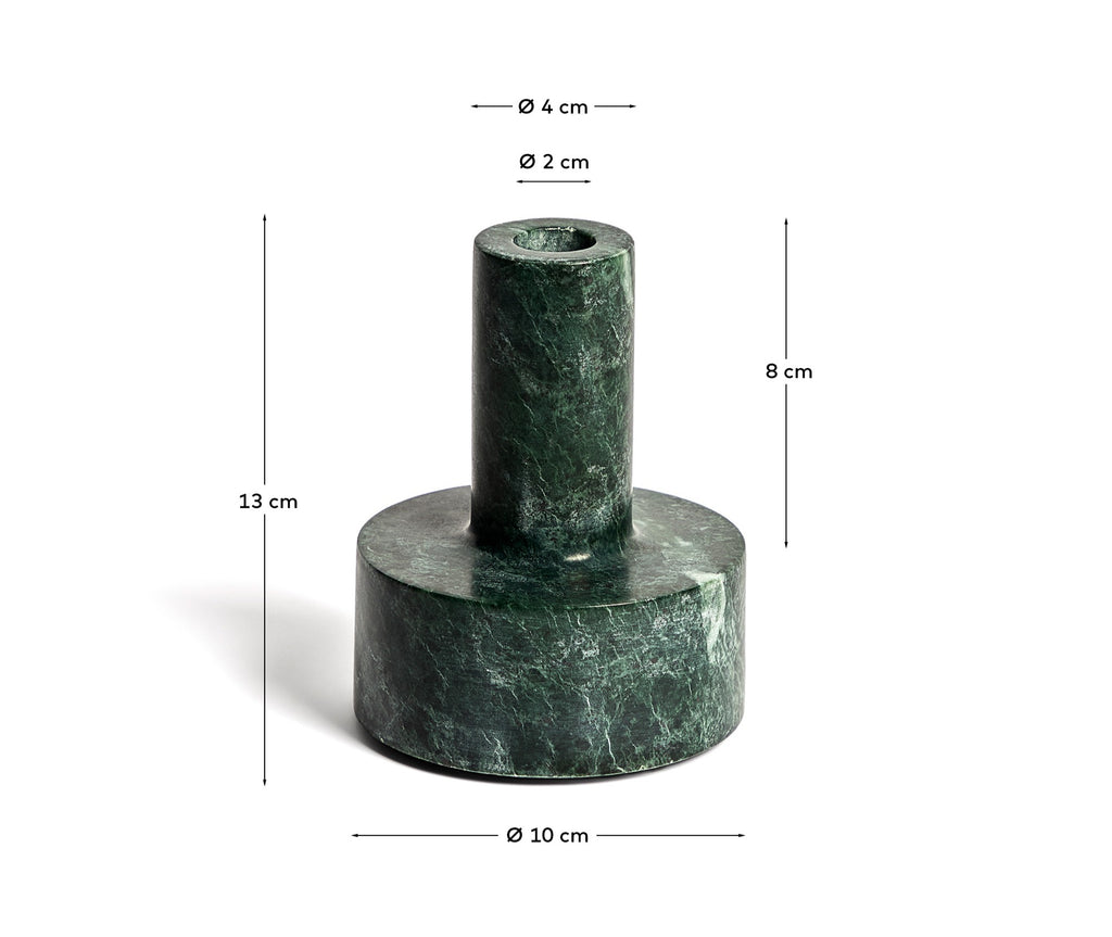 Candelabro Zalvori de mármol verde 13 cm