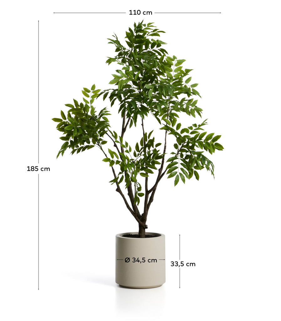 Arbre artificial Rhus amb test blanc 185 cm