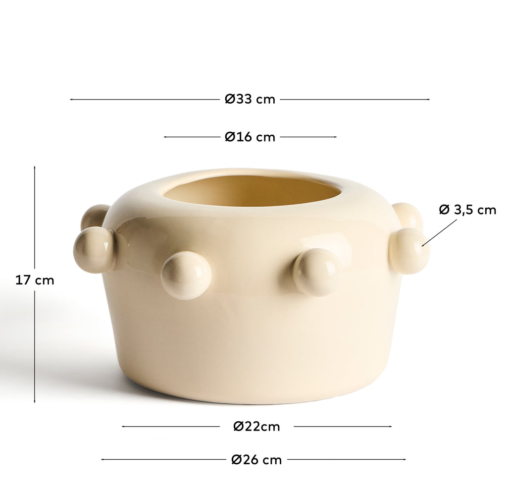 Gerro Odra de ceràmica cru amb acabat brillant 17 cm