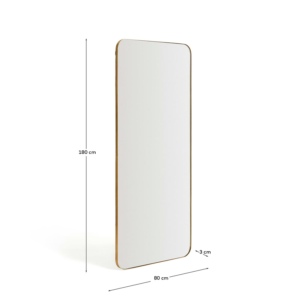 Mirall Marco de metall daurat 80 x 180 cm