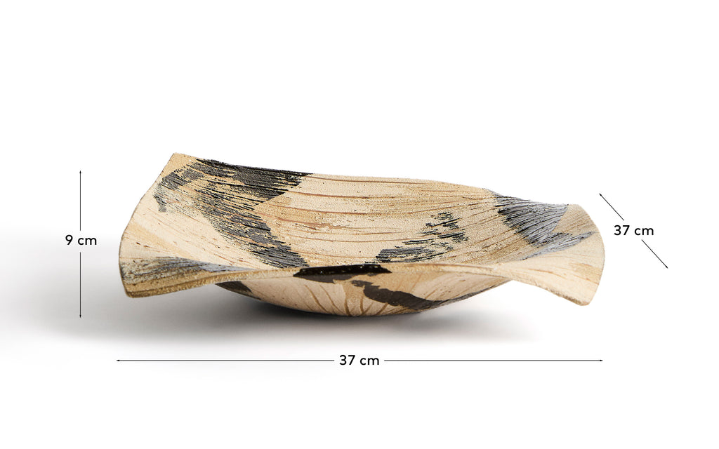 Centre de taula Dirva de ceràmica marró 37 x 37 cm