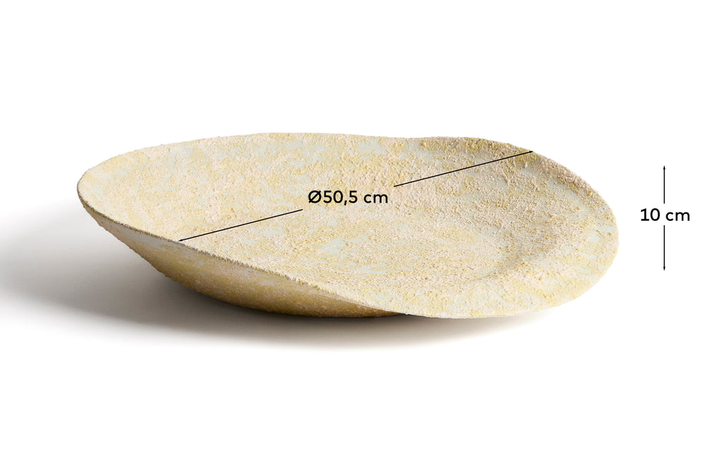 Centre de taula Medira de ceràmica cru i groc Ø50,5 cm