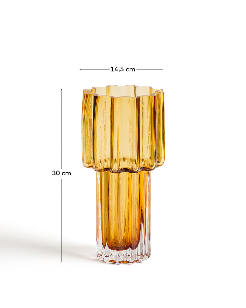 Vase Cristila en verre orange 30 cm