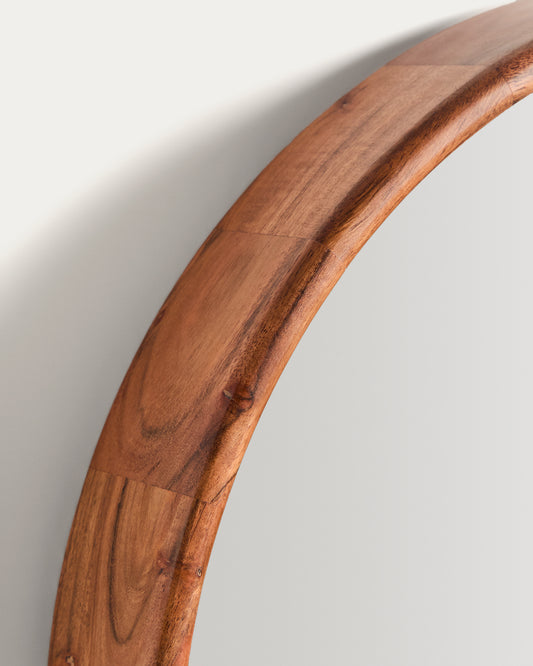 Mirall Berale de fusta d’acàcia Ø49,5 cm