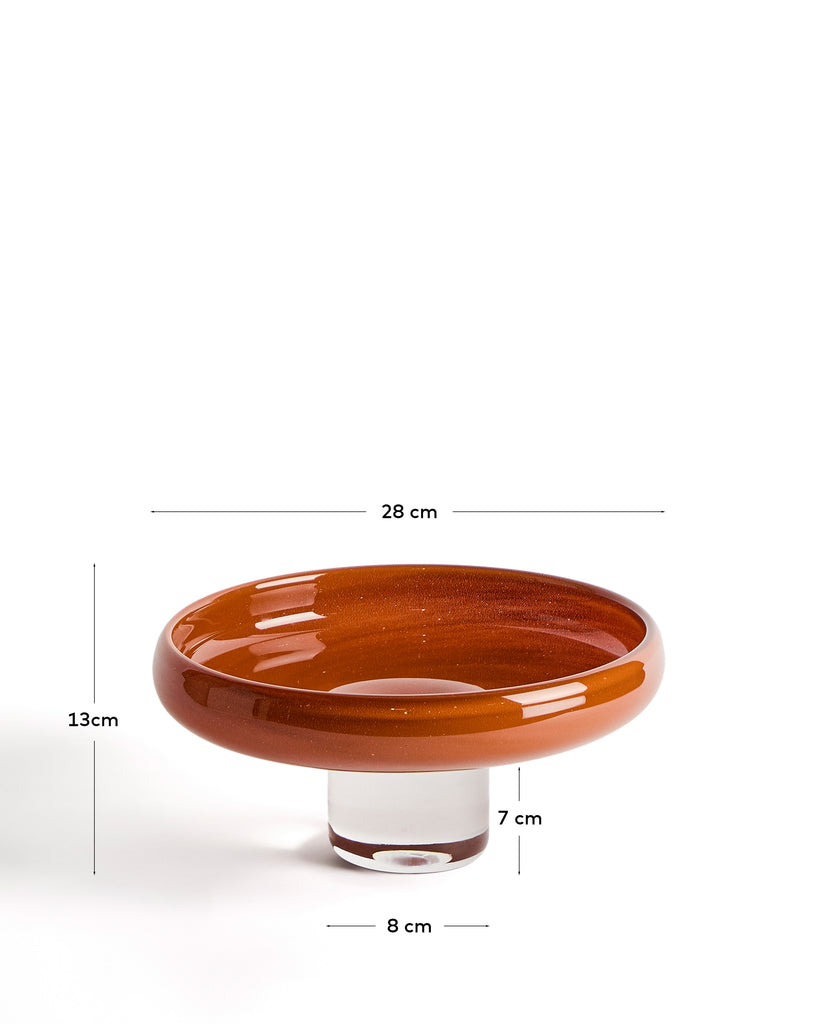 Centre de taula Denuo de vidre vermell Ø28 cm