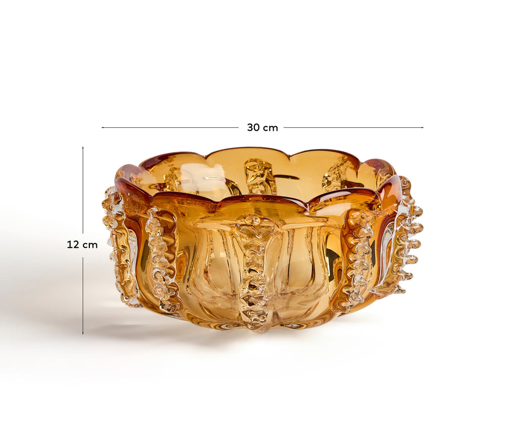 Centre de table Nicora en verre orange Ø 30 cm
