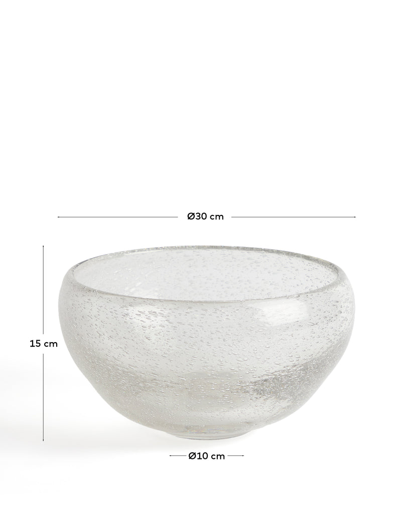 Centre de taula Sirau de vidre transparent Ø29,8 cm