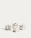 Set Acadia de 4 bougeoirs en acier inoxydable à la finition argentée mate