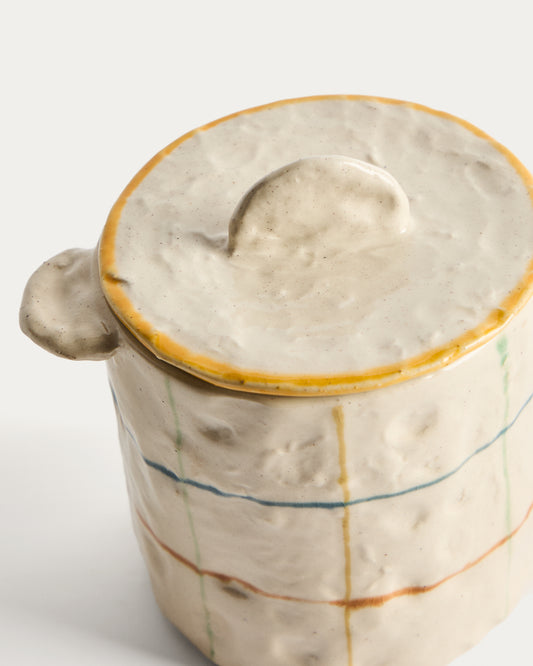 Pot Belor de ceràmica amb ratlles multicolor 13,5 cm