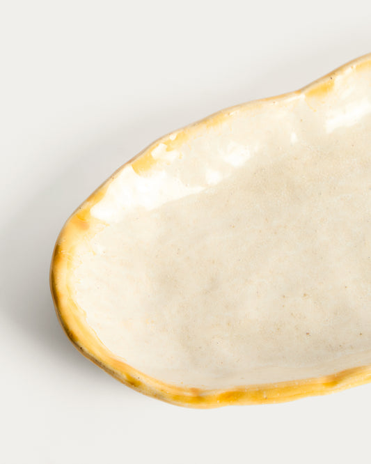 Safata Belor de ceràmica blanca 31,8 x 13 cm