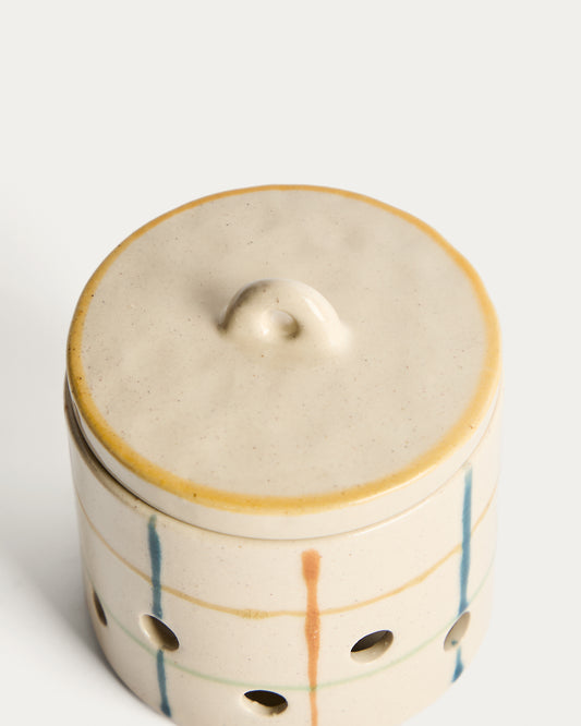 Pot per a alls Belor de ceràmica amb línies multicolor 9,8 cm