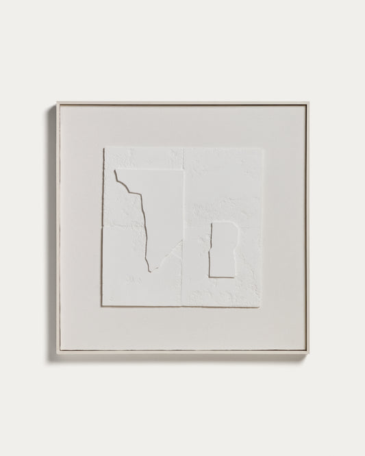 Quadre abstracte Gadir blanc 80 x 80 cm