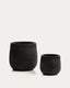 Ensemble Tival de 2 cache-pots effet ciment noir Ø 50 cm/Ø 34 cm