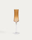 Copa de cava Alori de vidre ambre amb relleu 15 cl