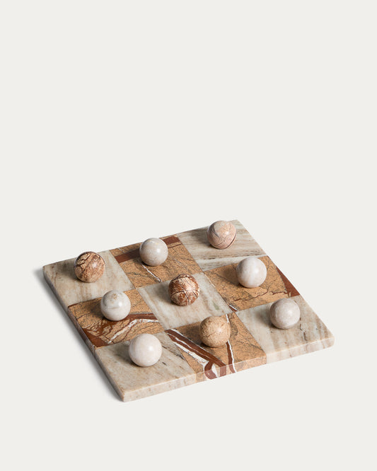 Set decoratiu Garel de marbre beix i taronja clar 23 x 23 cm