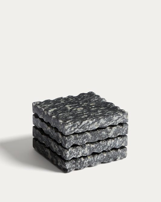 Set Arlena de 4 posagots de granit gris fosc