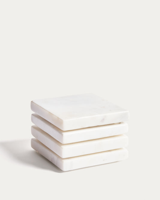 Set Coreni de 4 posagots de marbre blanc