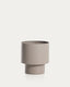 Cache-pot rond Mash en métal taupe Ø 28 cm