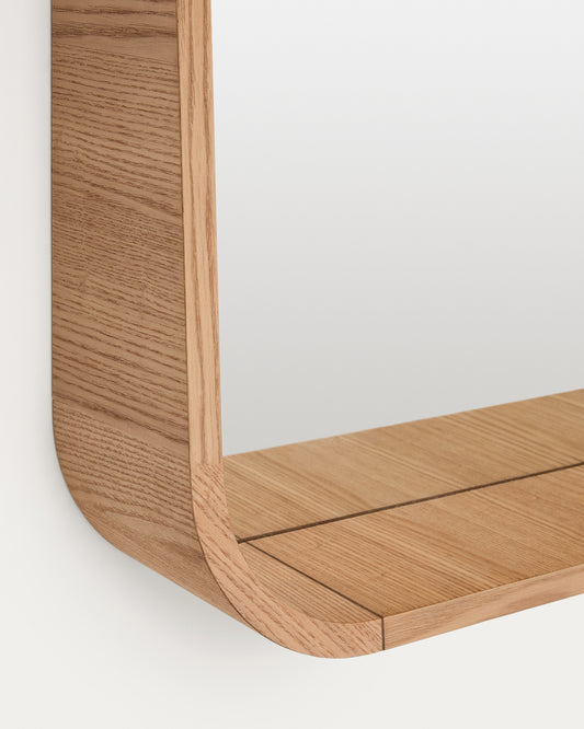 Mirall Salaya de fusta contraxapada de freixe amb acabat natural 90 x 60 cm