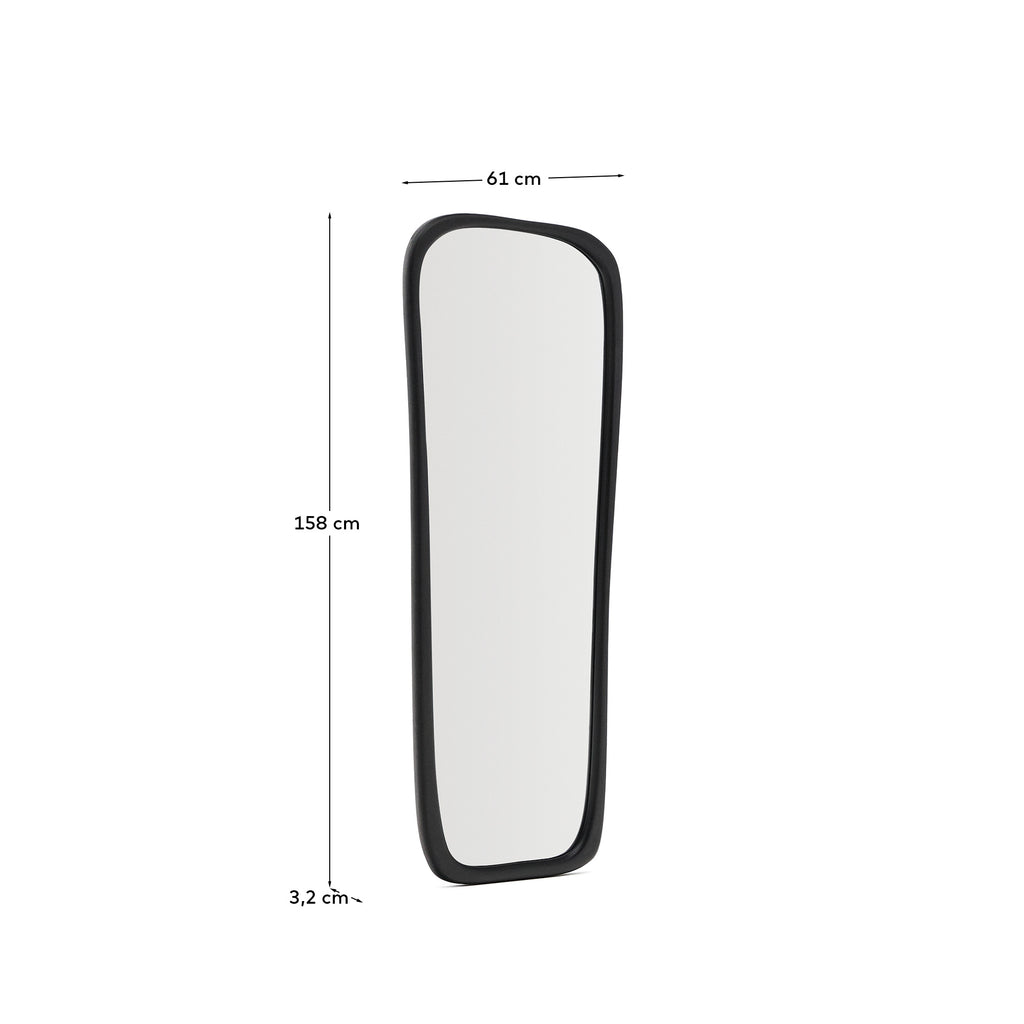 Miroir en bois Alura en teck noir 158 x 61 cm FSC 100%