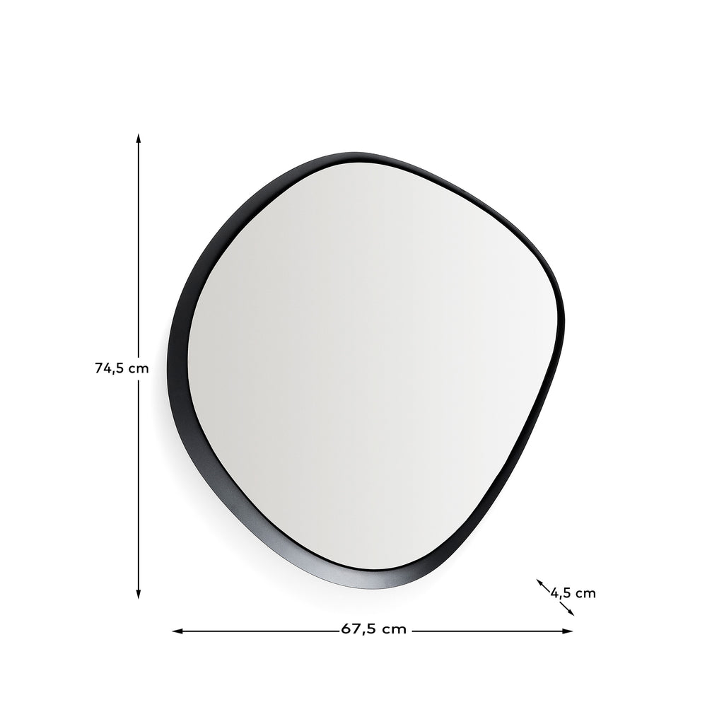 Mirall Tebel de metall negre 67,5 x 74,5 cm