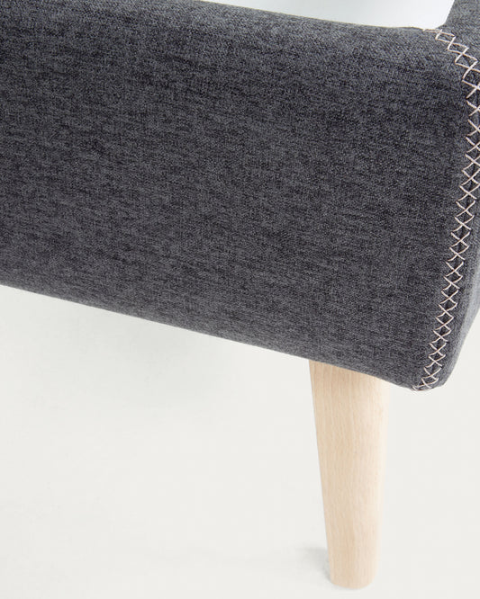 Funda llit Dyla negre per a matalàs de 90 x 190 cm