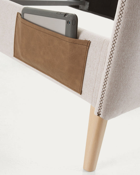 Housse de matelas Dyla beige pour matelas 90 x 190 cm