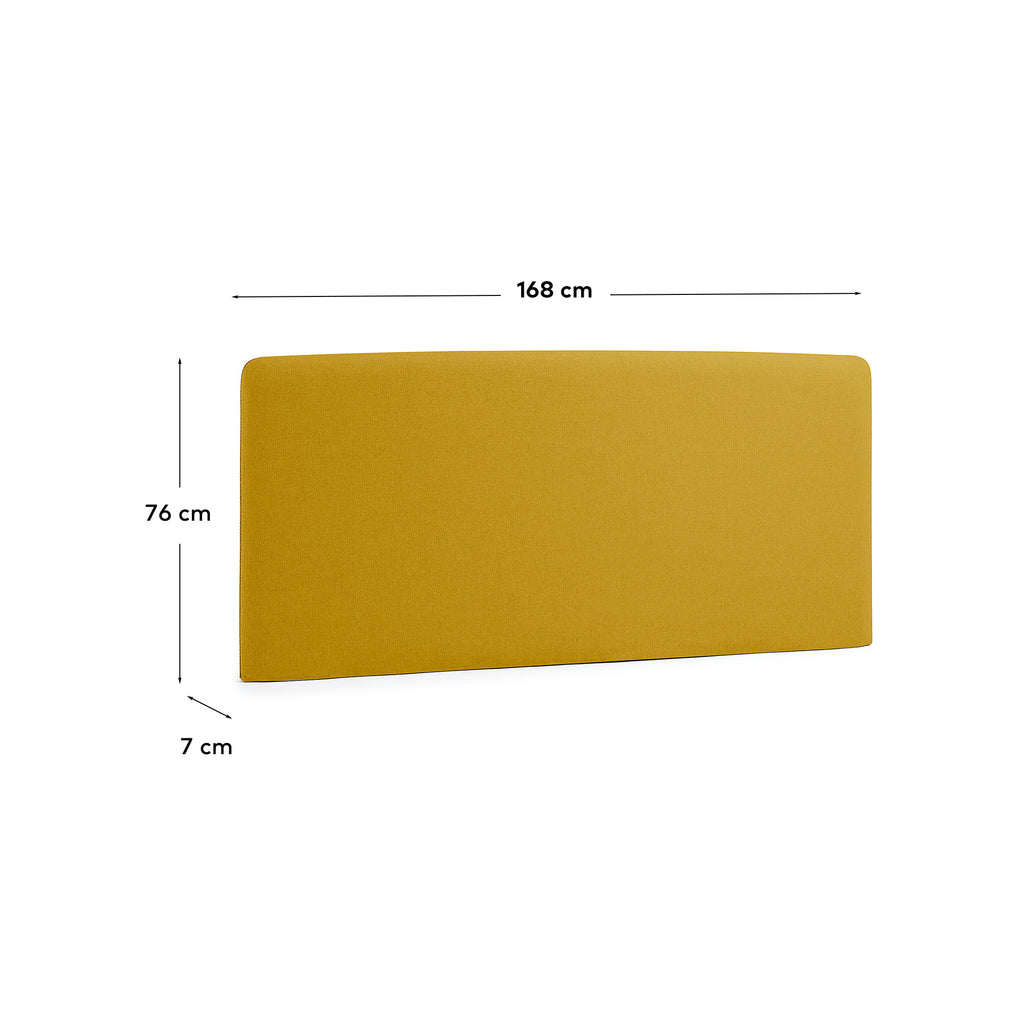 Funda de capçal Dyla mostassa per a llit de fins a 150 cm