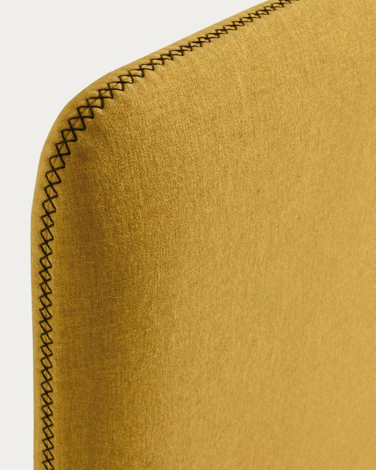 Funda llit Dyla mostassa per a matalàs de 160 x 200 cm