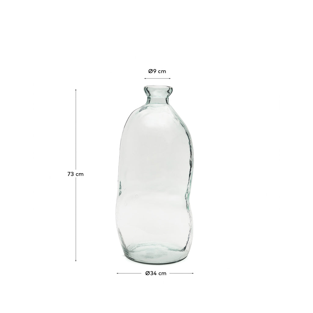 Vase Brenna en verre transparent 100% recyclé 73 cm