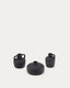 Set Sofra de 3 jarrones de terracota con acabado negro 6 cm / 7 cm / 10 cm