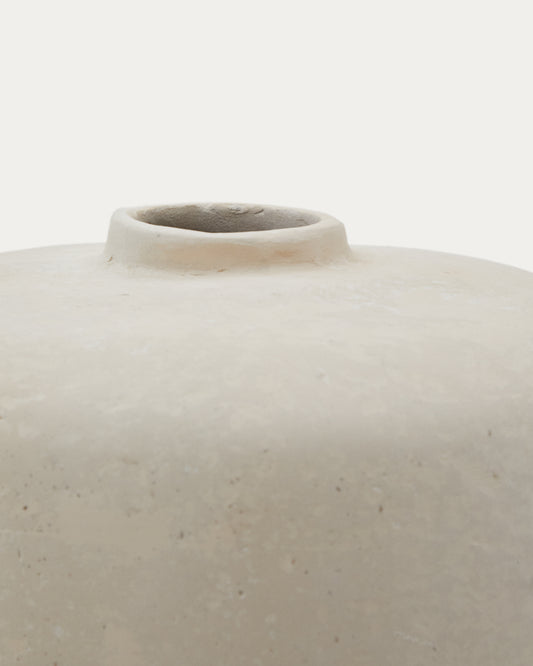 Gerro Serina de paper maixé blanc 36,5 cm